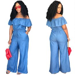 Casual Wear Hand-worn Washing Denim Shorts Suit 2023 African Women Fashion Dresses Mini Short Sleeve Jeans Jumpsuit