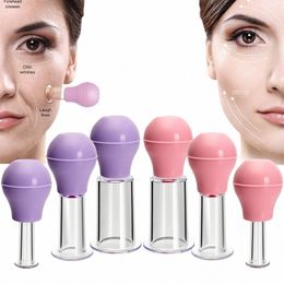 facial Massage Cups Rubber Vacuum Cup Skin Lifting Anti Cellulite Massager for Face Pvc Body Cups Skin Scra Massage Jar c38K#