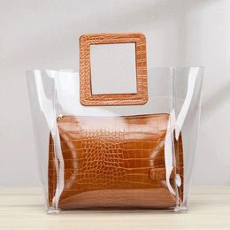 Bag Clear Transparent PVC Shoulder Bags Women Candy Colour Jelly Purse Solid Handbags Sac A Main Femme Handbag