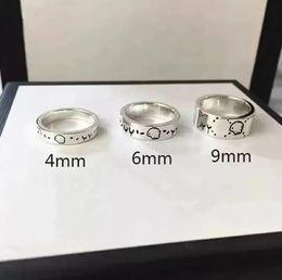 Fashion Unisex luxury Ring for Men Women Unisex Ghost Designer Rings Jewellery Sliver Colour Love Letter Plated with box