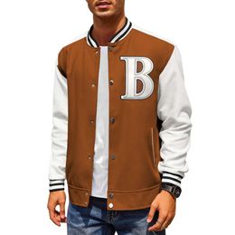 COOFANDY Men's Varsity Jackets Wool Blend Letterman Baseball Lightweight Bomber Jacket