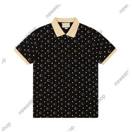 24ss Men designer Tee Polo shirts mens letter print polos tshirts cotton women turndown collar classical star printed tshirt black white 3XL XXXL