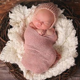 Blankets Born Baby Pography Props Blanket Wraps Infant Knit Stretch Wrap Po Shooting Accessories
