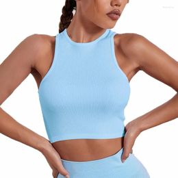 Yoga Outfit Women High Strength Gym Solid Color Short Tops Running Fitness Sports Bra For Top Breathable Seamless Clothes