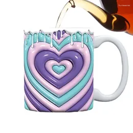 Mugs Valentine's Day 3D Love Mug 400ml Aesthetic Valentine Porcelain Beverage Creative Drinkware For Milk Latte Cocoa