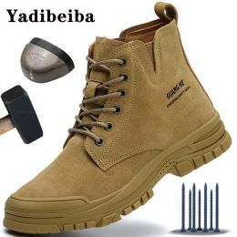 Boots Men Winter Safety Boots High Top Waterproof Work Shoes Men Women Work Boots Footwear AntiSmash Indestructible Safety Shoes Male