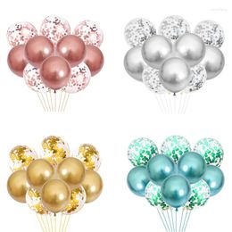 Party Decoration 10Pcs 12inch Metallic Latex Confetti Balloons For Kids Adult Birthday Men Women Anniversary Baby Shower Wedding Supplies