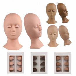 newcome Training Mannequin Head False Eyel Extensi Practise Head Model replacement Silice Removable Eyelids Makeup Tools p0T7#