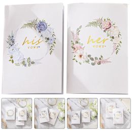 Party Supplies 2 Pcs Bride Gifts Wedding Vows Book Swearing Cards For Booklet Books His And Hers Bow Centrepiece Bridegroom