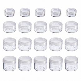 100pcs Lip Balm Ctainers 2g/3g/5g/10g/15g/20g/30g Empty Plastic Cosmetic Makeup Pot Transparent Sample Bottles Eyeshadow Cream q1Fu#