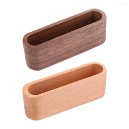 Decorative Plates 1Pc Wooden Business Card Holders Note Holder Display Device Stand Office Supplies Stationery Accessories Organiser
