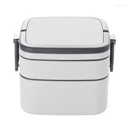 Dinnerware Plastic Double-Layer Lunch Box Heating And Leak-Proof Multilayer Portable 1 Piece