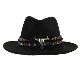 Ball Caps Bull Head Woolen Hat Cowgirl Sun Travel Adult Party Western Ethnic Cap Visor Bonnet For Men