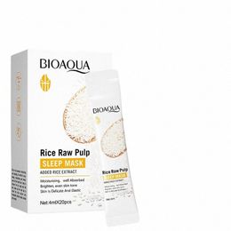 bioaqua Rice Puree Rejuvenating Moisturising Sleep Mask Whitening Anti Wrinkle Anti-Aging Face Fine Lines Acnetreatment Skincare h5Ix#
