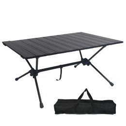 Furnishings High Strength Aluminium Alloy Portable Ultralight Folding Camping Table Foldable Outdoor Dinner Desk for Family Party Picnic Bbq