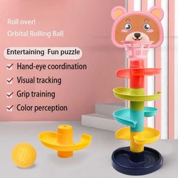 Sorting Nesting Stacking toys Baby Toy Rolling Ball Pile Tower Early Education Rotating Track Gift ForChildren 240323