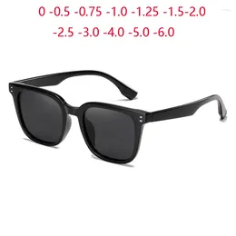 Sunglasses 0 -0.5 -0.75 To -6.0 Anti-Glare Square Myopia With Diopters TR90 UV400 Minus Degree Prescription Polarised