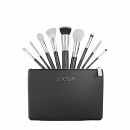 2023 New Black Zoeva Fi Cosmetic Makeup Brushes Kit Pro 9pcs Foundati Eye Shadow Brushes Set Box Packing 48A4#