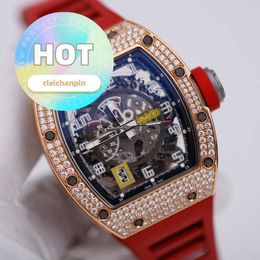 Hot RM Movement Wrist Watch Rm030 Automatic Mechanical Watch Rm030 Series 18k Rose Gold Set with Diamond Date Display Machinery Swiss