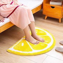 Carpets Half Round Yellow Door Mat Dirt Trapping Rugs Non-Slip Absorbent Bath Bathtub For Kids