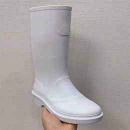 Rubber Women 23FW Rain Boots PVC Knee Boot Platform Boots Knee-high Waterproof Welly Rubber Soles Outdoor Winter Boots 5 ColorNO431