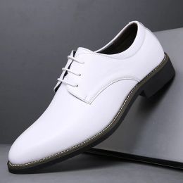 Shoes Men Formal Shoes White Leather Business Casual Shoes High Quality black Men Dress Office wedding Shoes Male Breathable Oxfords