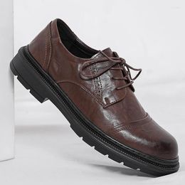 Casual Shoes British Style Men's Brogue Simple Commuting Work Fashionable Business Wear-resistant Soles