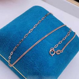 Chains 18K Rose Gold Necklace Women AU750 AB Link Chain