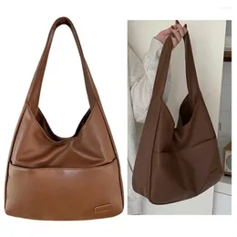 Shoulder Bags Women PU Leather Bag Casual Retro Tote Handbag Large Capacity Top Handle Soft Underarm Daily Dating