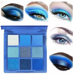 9 Colours Baby Blue Eyeshadow Makeup Pallete Matte Blue Eye Shadow Palette Shimmer Shine Diamd Yellow Ne Eyeshadow Palette d4Px#