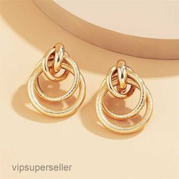 Dangle Chandelier designer jewelry dangle earrings Geometric serpentine hoop earrings stylish metal wrap multi-layer earring