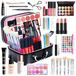 popfeel Eye Shadow Blush Foundati Lip Gloss Lipstick Cosmetic Case Full Set Makeup Kit Full Profial Essential Blend DC08 h9bF#