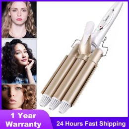 Irons Triple Curling Iron Hair Curler Ceramic Hair Waver Curling Tongs Beach Wave Hair Crimping Iron Hair Curlers Rollers Machine