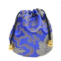 Gift Wrap 24 Pieces Silk Brocade Bag Jewelry Bags Chinese Drawstring Pouches Coin Purse For Necklaces Rings