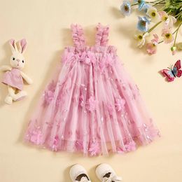 Girl Dresses Baby Tulle Tutu Dress Sleeveless 3D Floral Poshoot Toddler Birthday Party Princess
