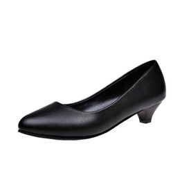 HBP Non-Brand China Wholesale Low Price Work Dress Shoes Big Size Comfort PU Leather Black Ladies Flat Shoes
