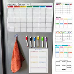 16in Magnetic Calendar for Fridge Monthly Weekly Planner Table Whiteboard Sticker Message Board Menu 240318