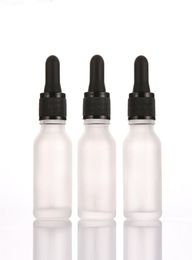 30ml Black Screw Cap Bottles Clear Frosted For Original Liquid Cosmetic package With Glass Dropper Clear Frosted Rubber Top 100pie1029576