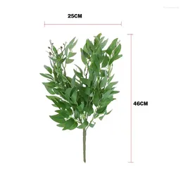 Decorative Flowers 367A 5 Fork Simulation Leaves Branch Artificial Plants For Wedding Party