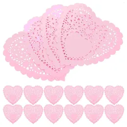 Baking Tools Placemat Valentine Decoration Small Heart Paper Doilies Shaped Placemats Valentines Day Decorations