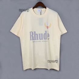 Rhude Shirt Designers Mens T Shirts for Summer Mens Tops Letter Polos Shirt Womens Tshirts Clothing Short Sleeved Large Plus Size 100% Rhude Short 564