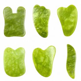 natural Jade Gua sha Scraper Board Face Massager Facial Gua Meridian Muscle Relaxati Skin Lifting Face Thin Gouache Scraper 537E#