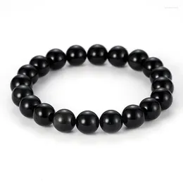 Strand 2024 Noble Trendy 6mm 8mm 10mm Bright Black Stone Bead Bracelet 3 Style Women&Men Classic Jewellery Pulseras Charm Gift