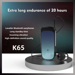 Earphones K65 20 Hours Work Time Mini Wireless Bluetooth Headset handsfree Call Remind Vibration Sport Clip Driver Earphone F920 K55 F580