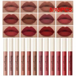 5/10pcs Lipstick Black White Lipstick Lip Tint Lips Makeup Lip Gloss N-stick Cup 24 Colour Lip Glaze Cosmetics m88F#