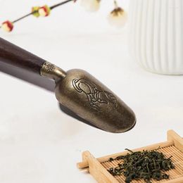 Tea Scoops 1Pcs Spoon Ebony Wooden Handle Shovel Creative Solid Wood Retro Coffee Teaspoons Tableware Accessories