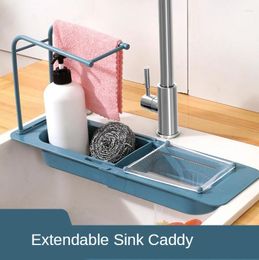 Kitchen Storage Retractable Sink Rack Drainer Basket Faucet Holder Adjustable Bathroom Accessorie