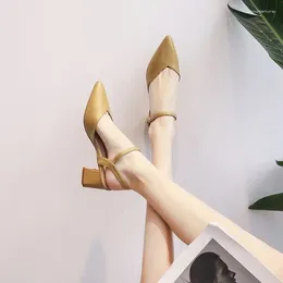 Dress Shoes Comfortable Sandals For Women Mirror Luxury Woman Medium Heel Fashion Summer 2024 Elegant Block Heels Designer