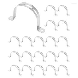 Hooks 3Inch Rigid Pipe Strap Clamp 20 Pack Strap-U Bracket Tube Clip Heavy Duty Stainless Steel Fastener Holder Two Hole