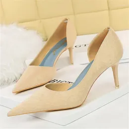 Dress Shoes Women 7cm 10.5cm High Heels Pumps Lady Green Luxury Designer Stiletto Medium Low Nightclub Plus Size Hollow